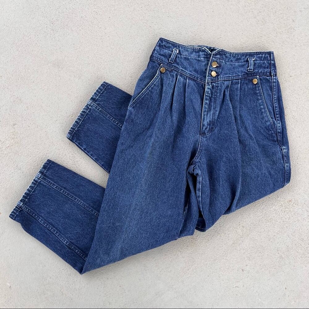 Vintage 90s French Dressing high rise pleated v yoke front mom jeans